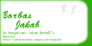 borbas jakab business card